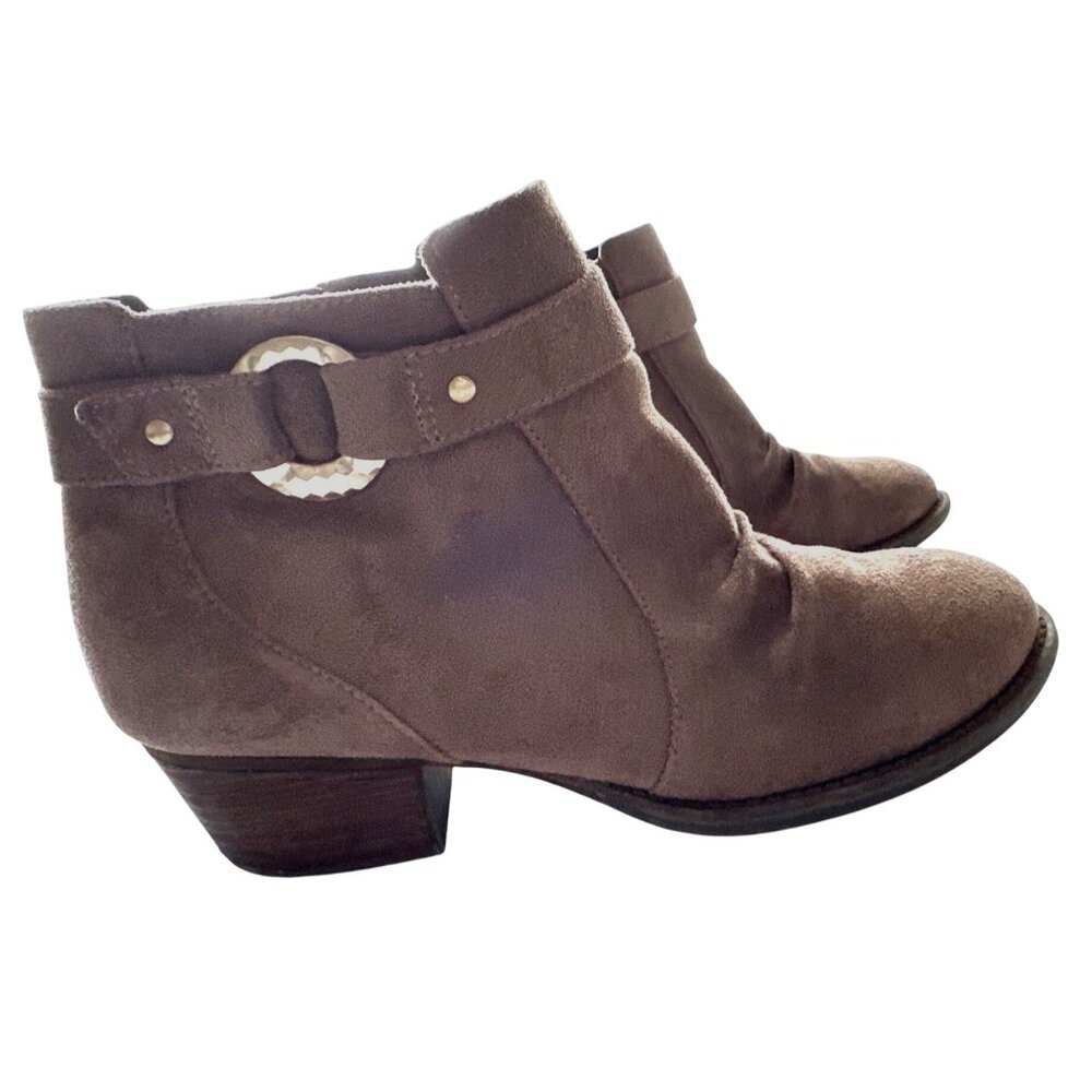 Dr. Scholl's Brown Suede Ankle Boots Interior Zip Memory Foam Janessa Size 9